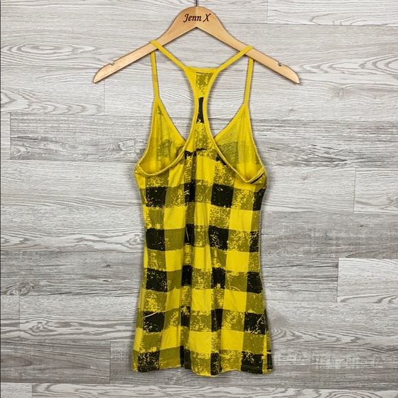 Vintage Y2K Forever21 Yellow|Black Checker Racer Back Tank - Picture 7 of 7